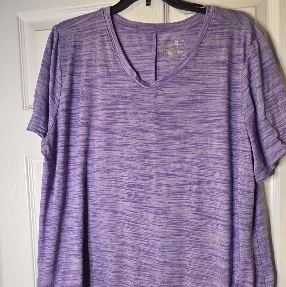 Purple Dry-Tek Performance Tee — V-Neck